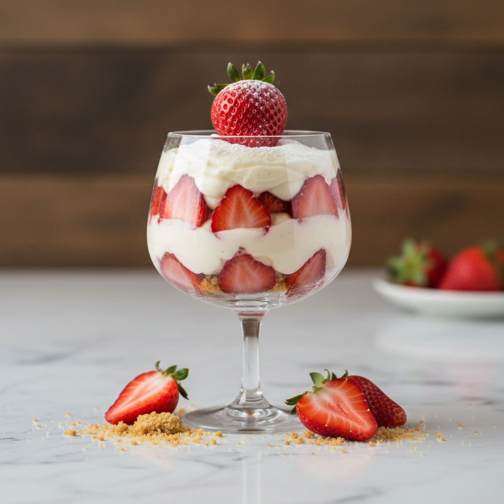 Cheesecake de frutilla en vaso