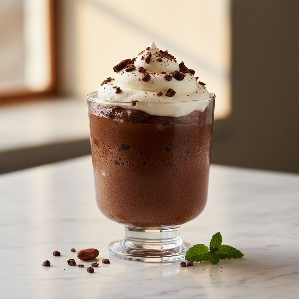 Mousse de chocolate en vaso